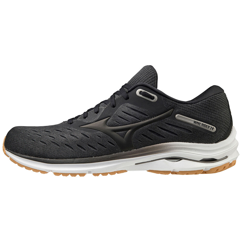 Mizuno Wave Rider 24 2E - Erkek Koşu Ayakkabısı - Gri/Siyah Türkiye (MLZEOQ-609)